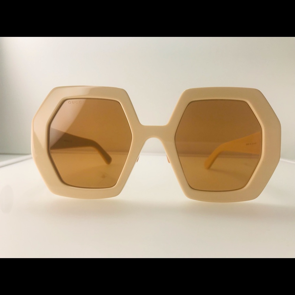 Gucci Ivory / Brown Gg0772s - 002 Oversized Billie Eilish Sunglasses - Picture 6 of 15